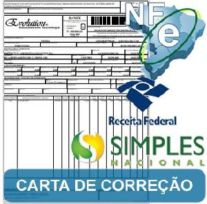 SIMPLES NACIONAL- EMISSAO NFE CARTA DE CORREÇAO